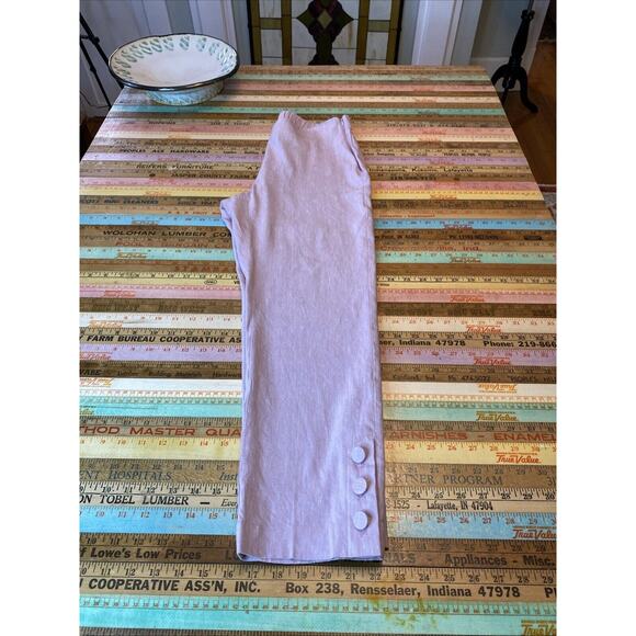 J.Jill XS Light Pink LINEN Blend Stretch Button Detail Slim Pants Boho Career - Picture 2 of 13
